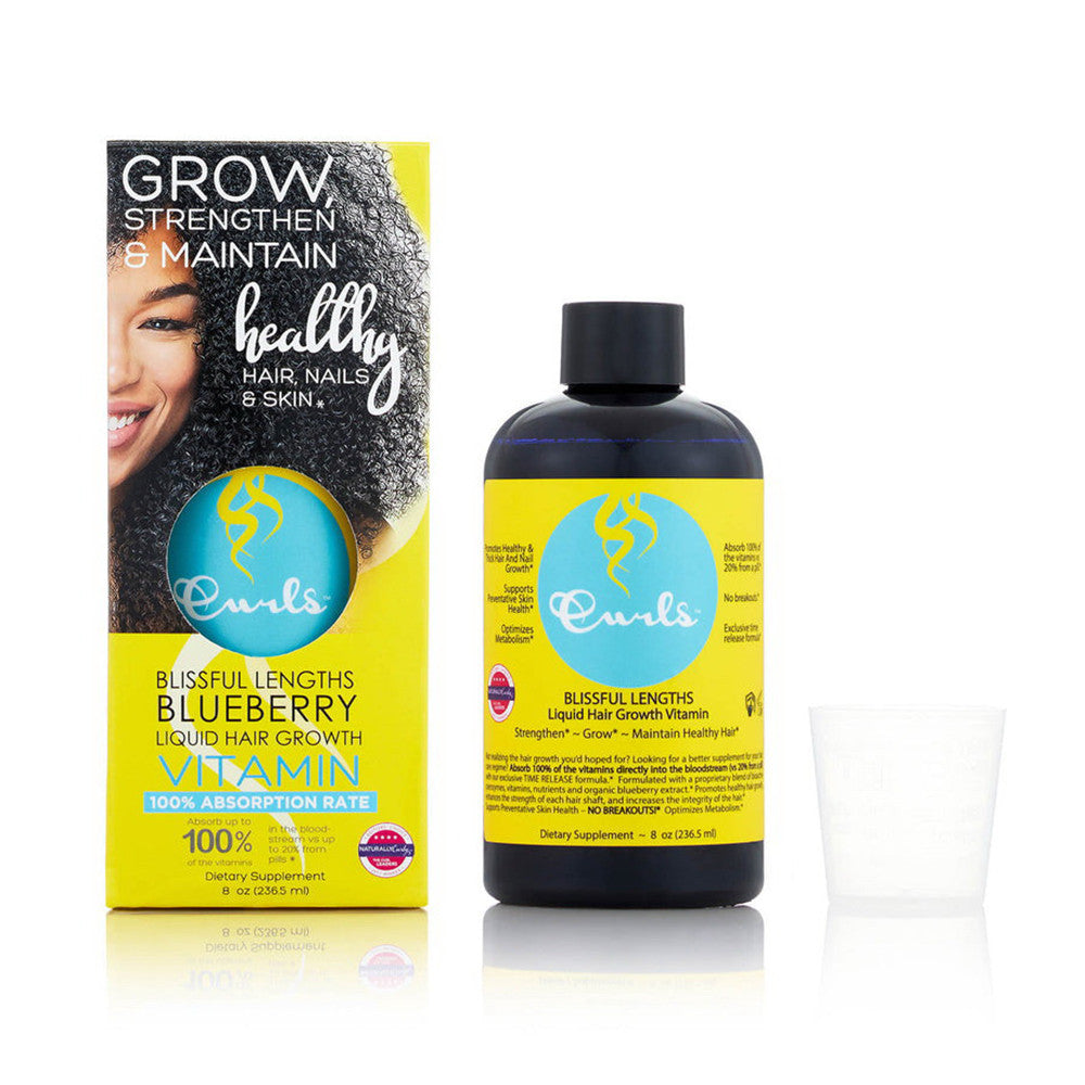 Curls Blissful Lengths Liquid Hair Growth Vitamin, Blueberry Flavor, 8 Oz